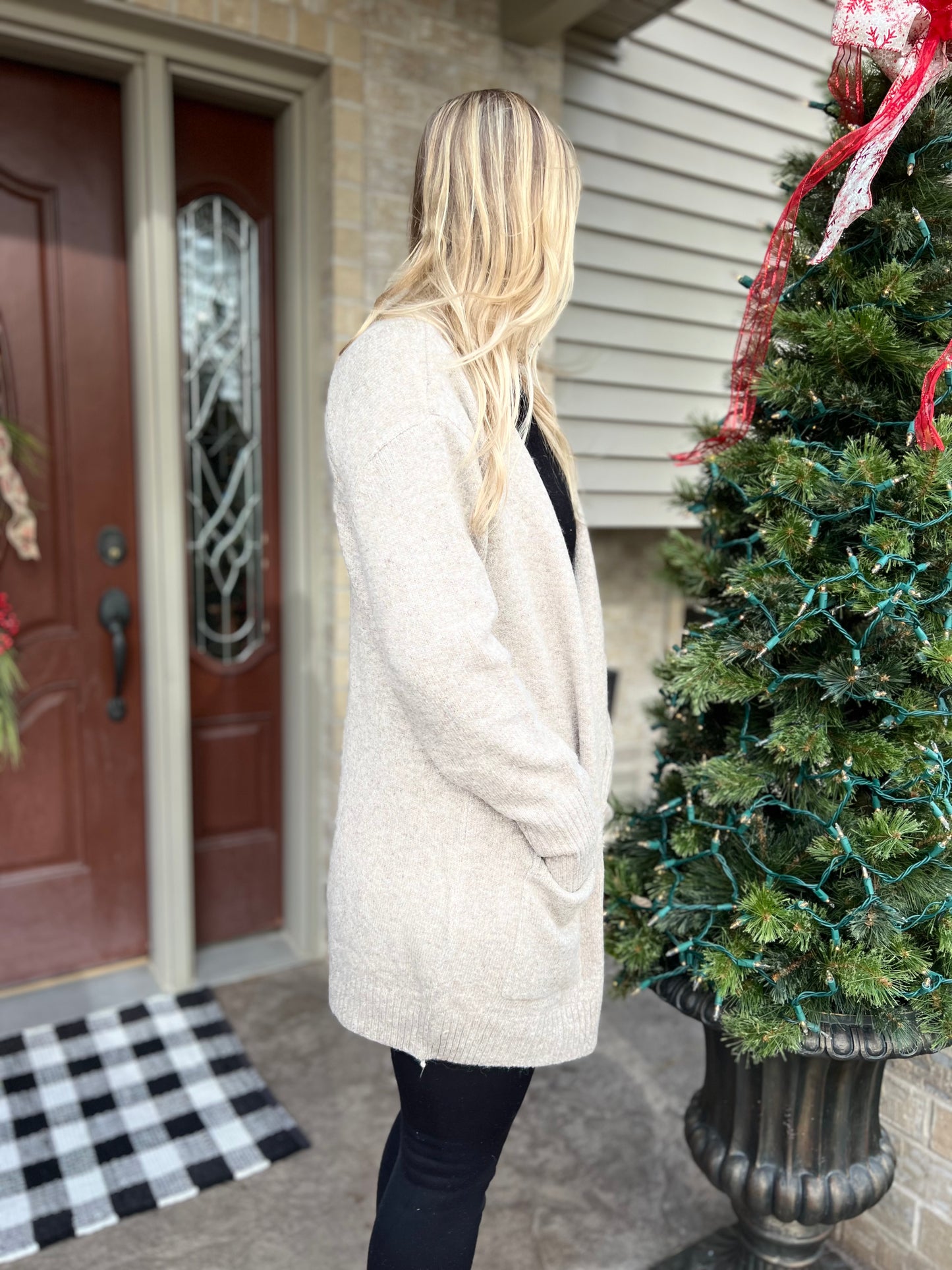 CAMEL Cielo Open Front Mossy Cardigan