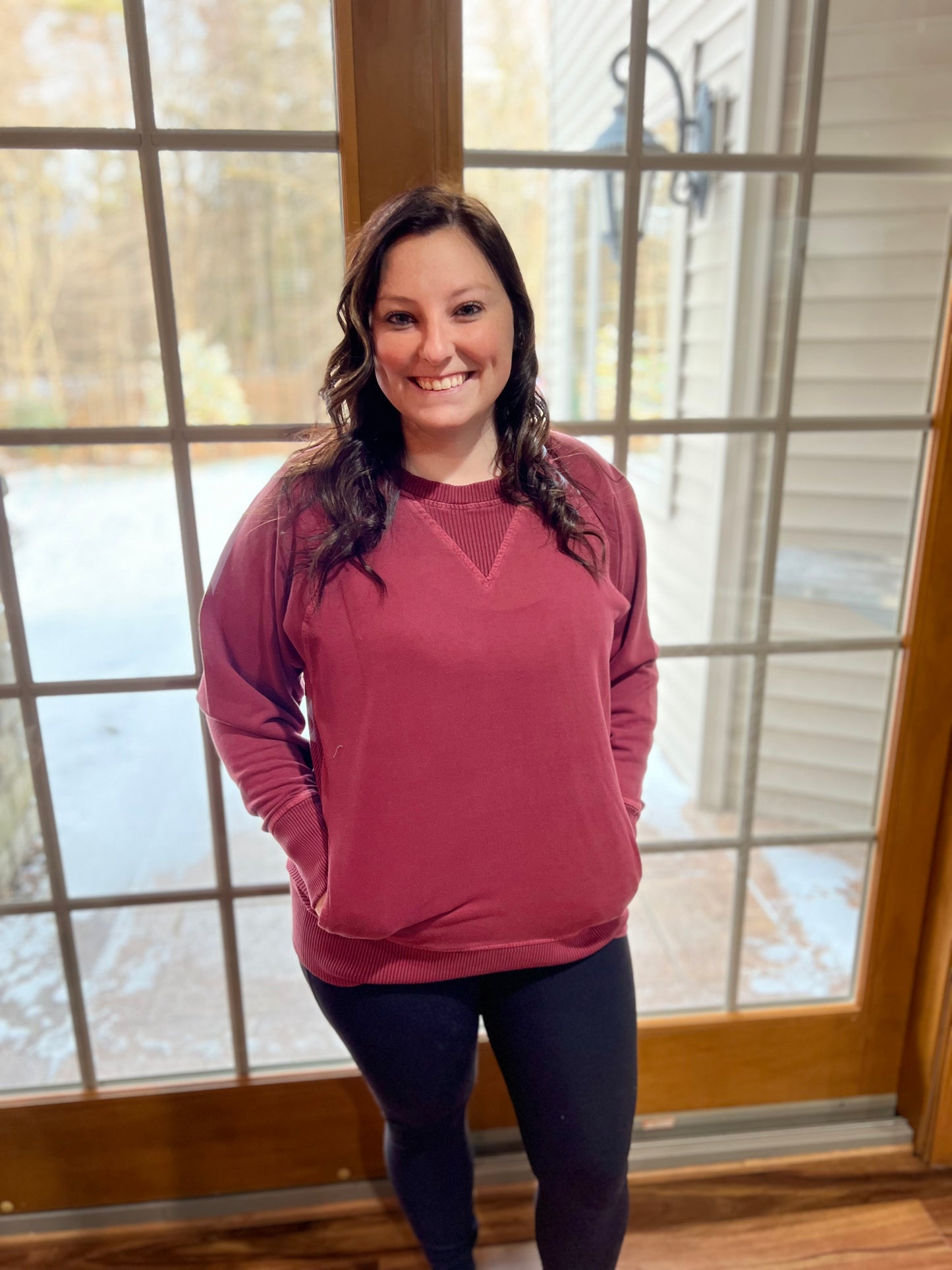 PIGMENT DYED FRENCH TERRY PULLOVER WITH POCKETS