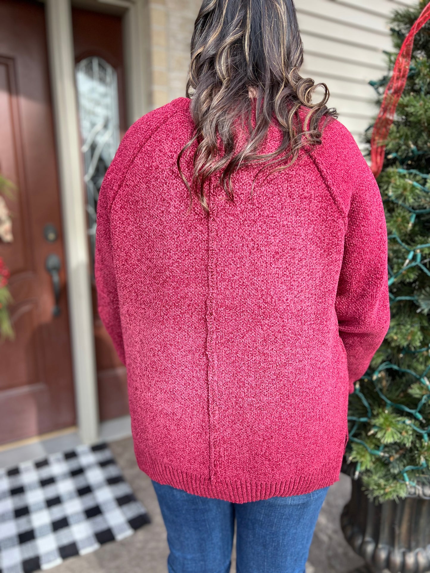 Red Raglan Sweater