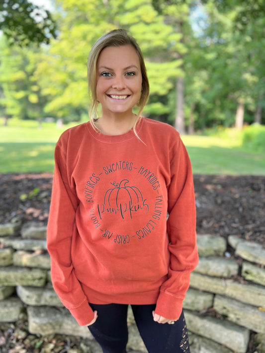 Burnt Orange Pumpkins Crewneck