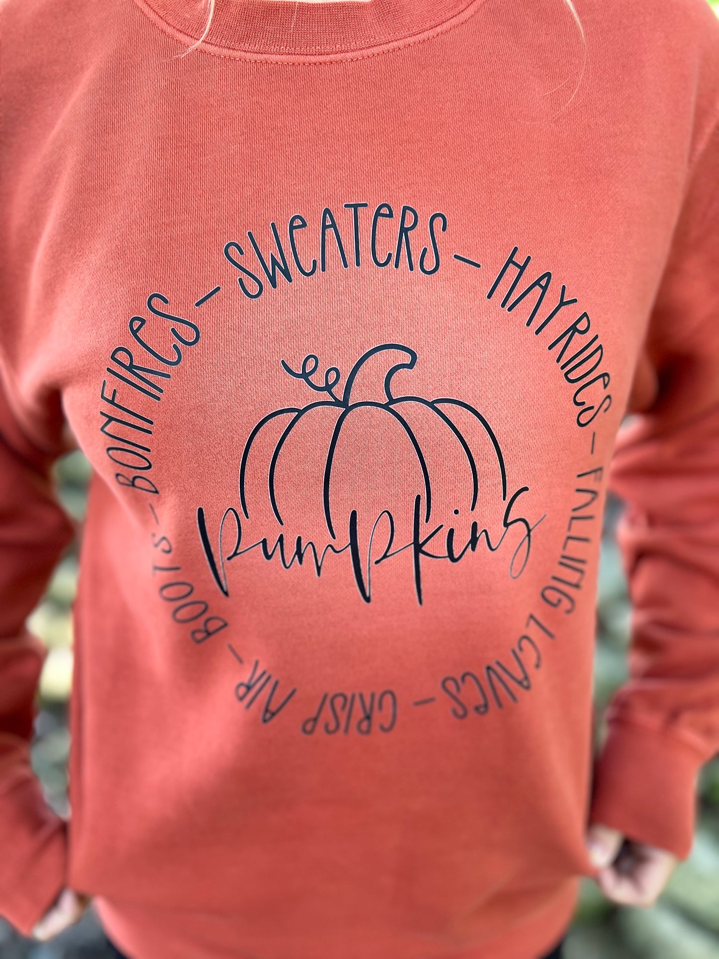 Burnt Orange Pumpkins Crewneck