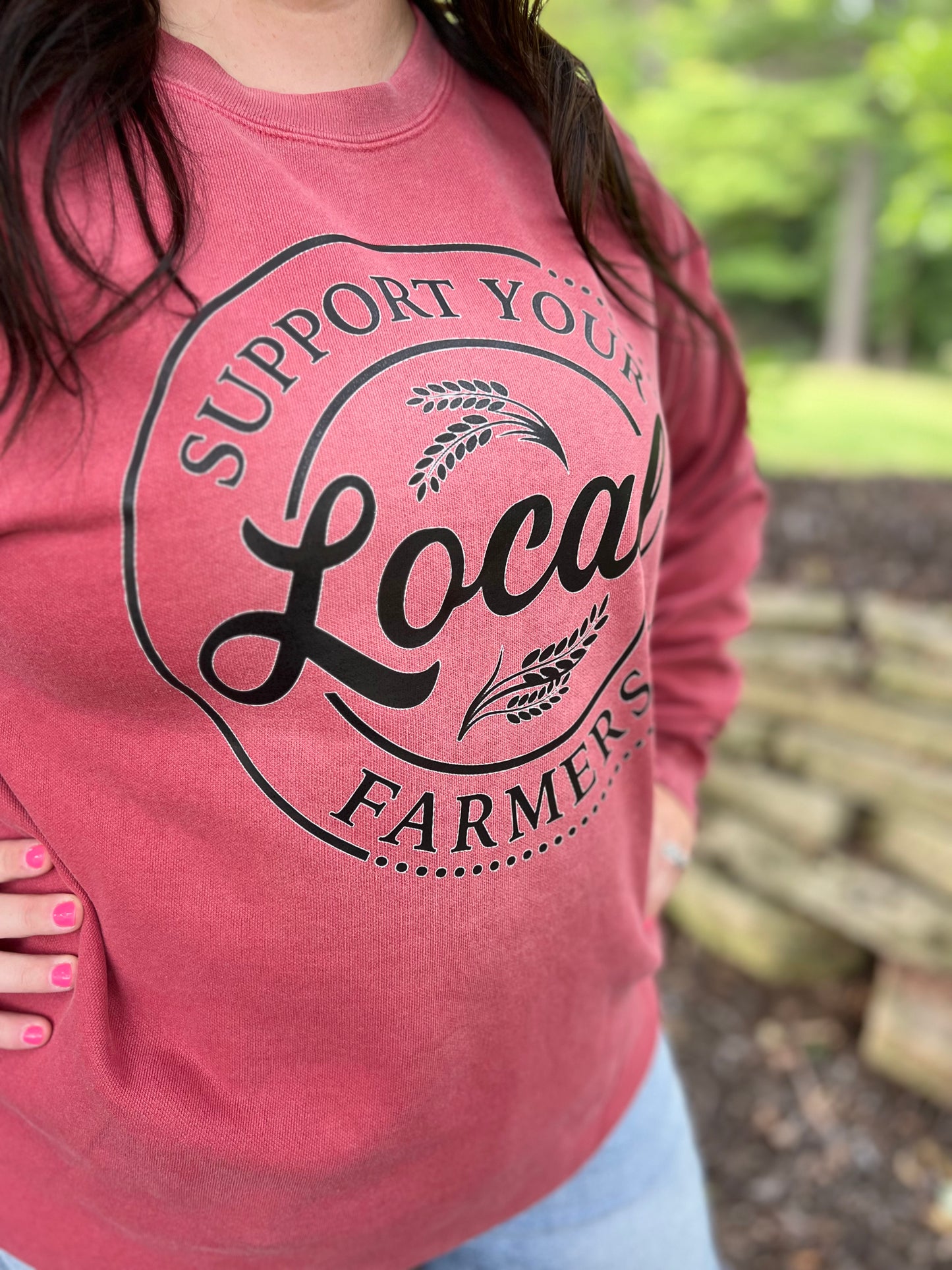 Support Your Local Farmers crewneck