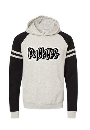 Vintage Varsity Hoodie- Black